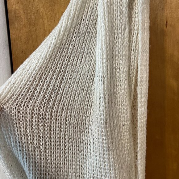 Echo Women's Ivory Sequin Shimmering Thick Knit Infinity Loop Wrap Scarf - Picture 4 of 6